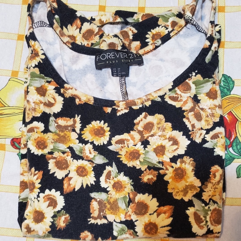 Forever 21+ Sunflower Crop Top